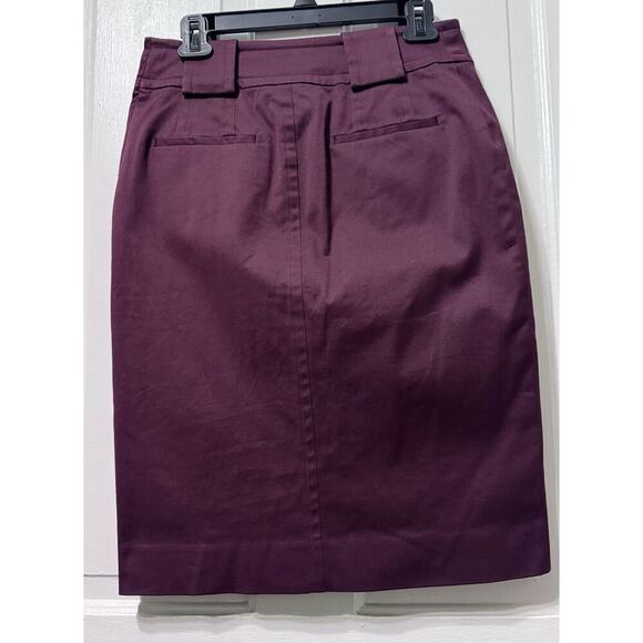 Yves Saint Laurent Rive Gauche Burgundy Pencil Skirt Size 40 - Picture 4 of 10